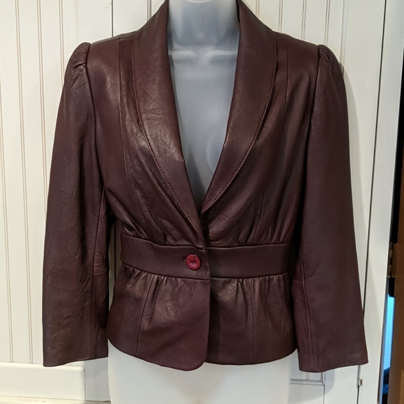 Classiques Entier Jackets & Blazers - Classiques Entier Chocolate Leather Jacket